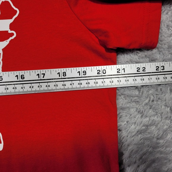 Peanuts Snoopy USA Graphic Shirt Mens Medium Red Cotton Blend Patriotic - Picture 2 of 6